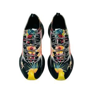 Gucci Run 9.5/ US 10 Knit Low Top Sneakers Black Floral Print Shoes NIB $920